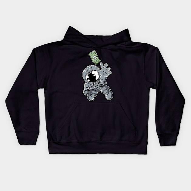 Astronaut Dollar Kids Hoodie by ArtisticParadigms